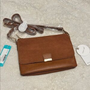 Moda Luxe Suede Faux Leather Crossbody Bag